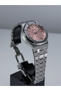 Custom Seiko Mod • Pink Dimple Dial Silver AP • 37mm